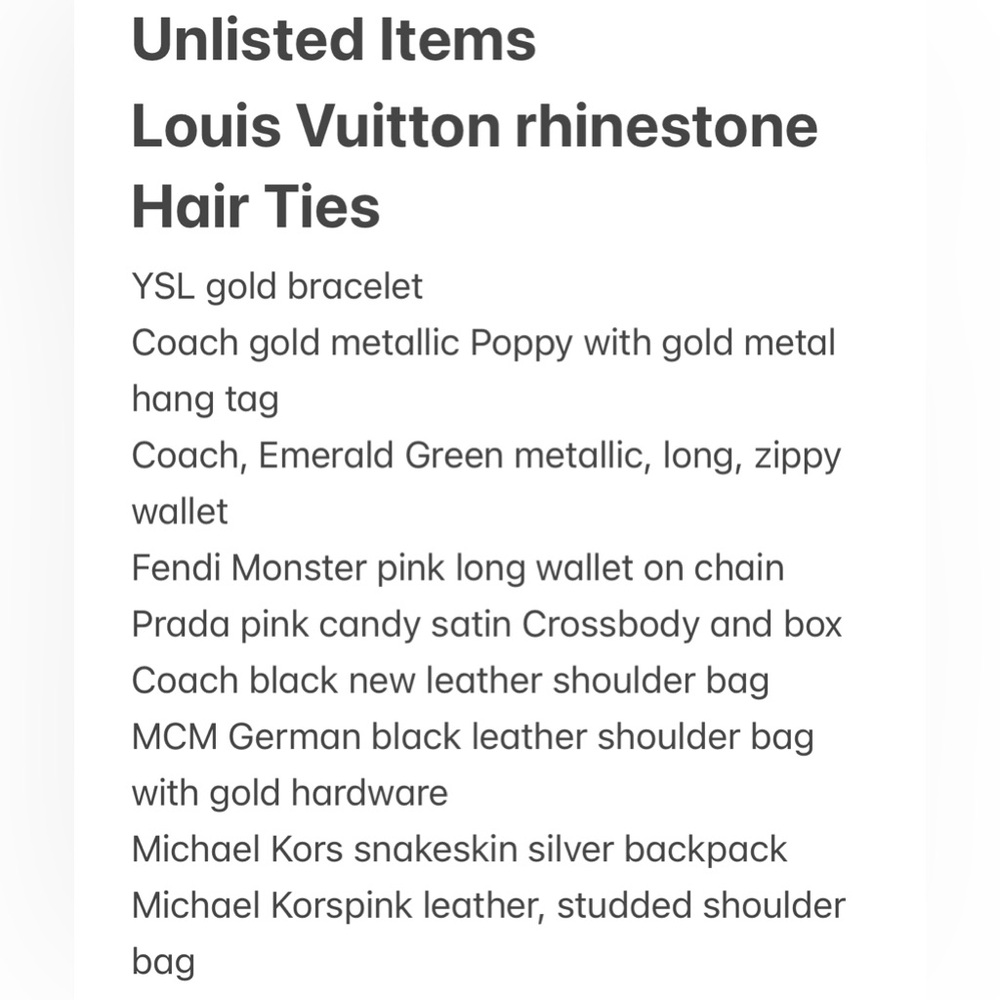 Unlisted Items